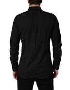 Black MARTINI Cotton Slim Dress Formal Shirt