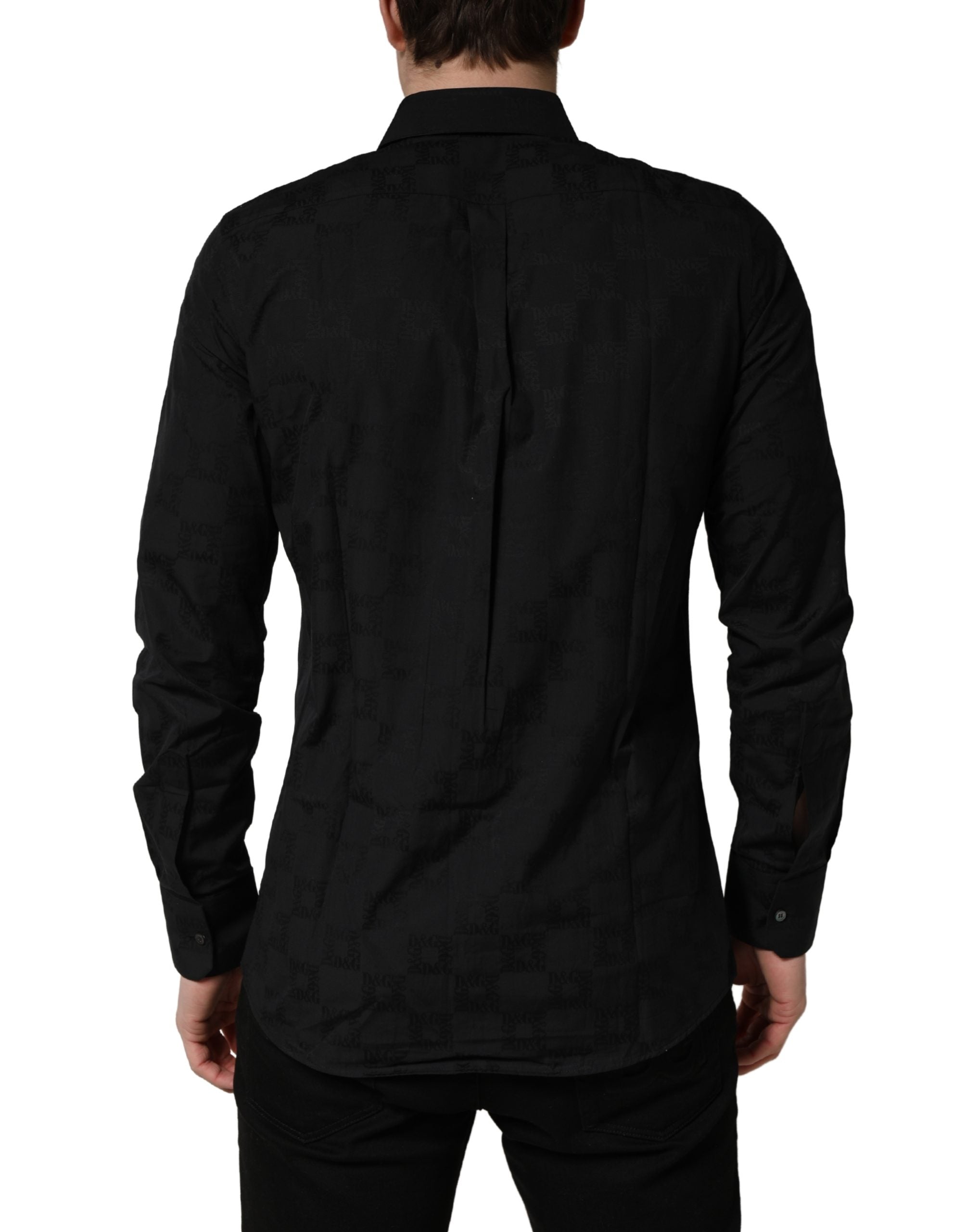 Black MARTINI Cotton Slim Dress Formal Shirt