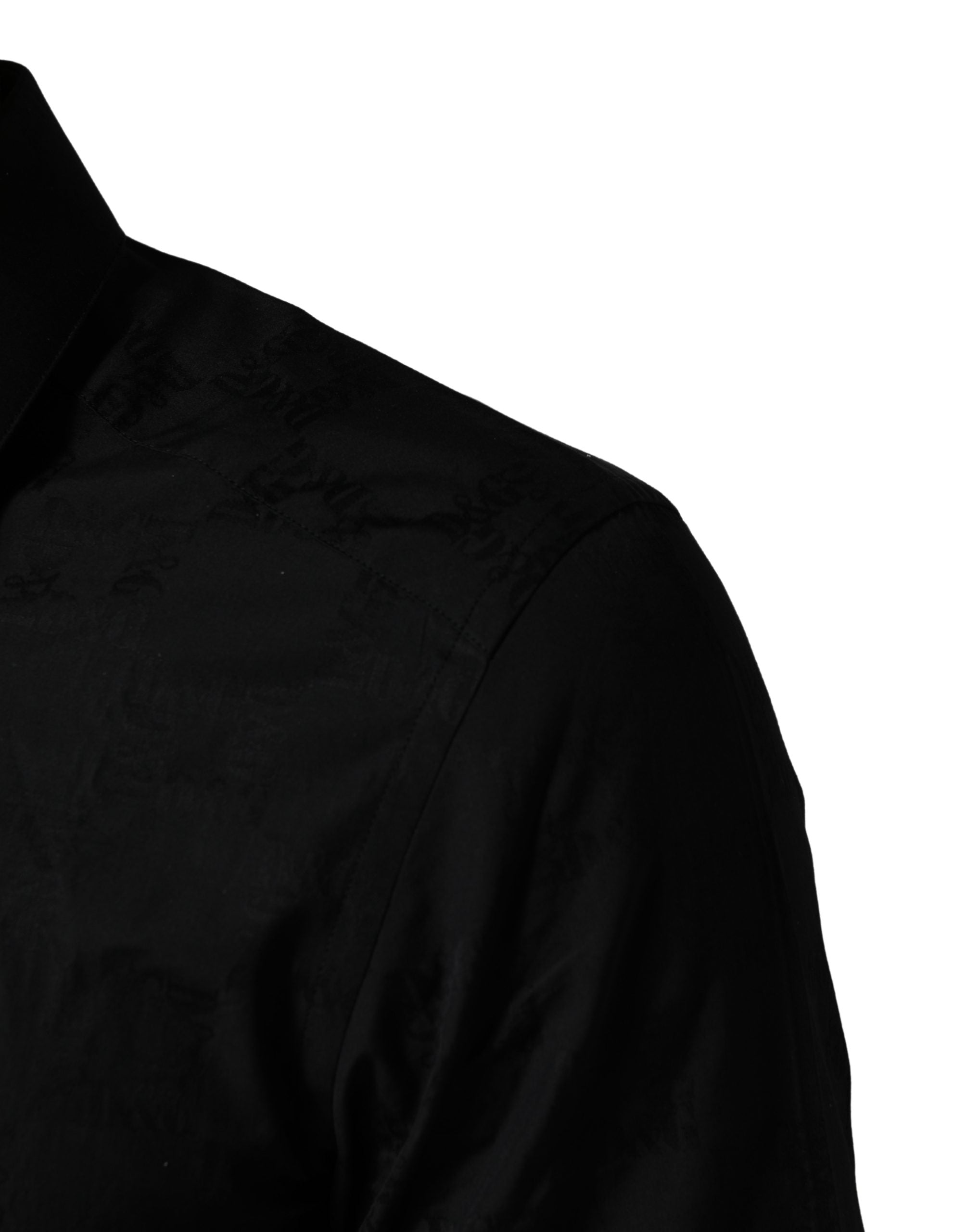 Black MARTINI Cotton Slim Dress Formal Shirt