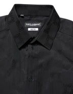 Black MARTINI Cotton Slim Dress Formal Shirt