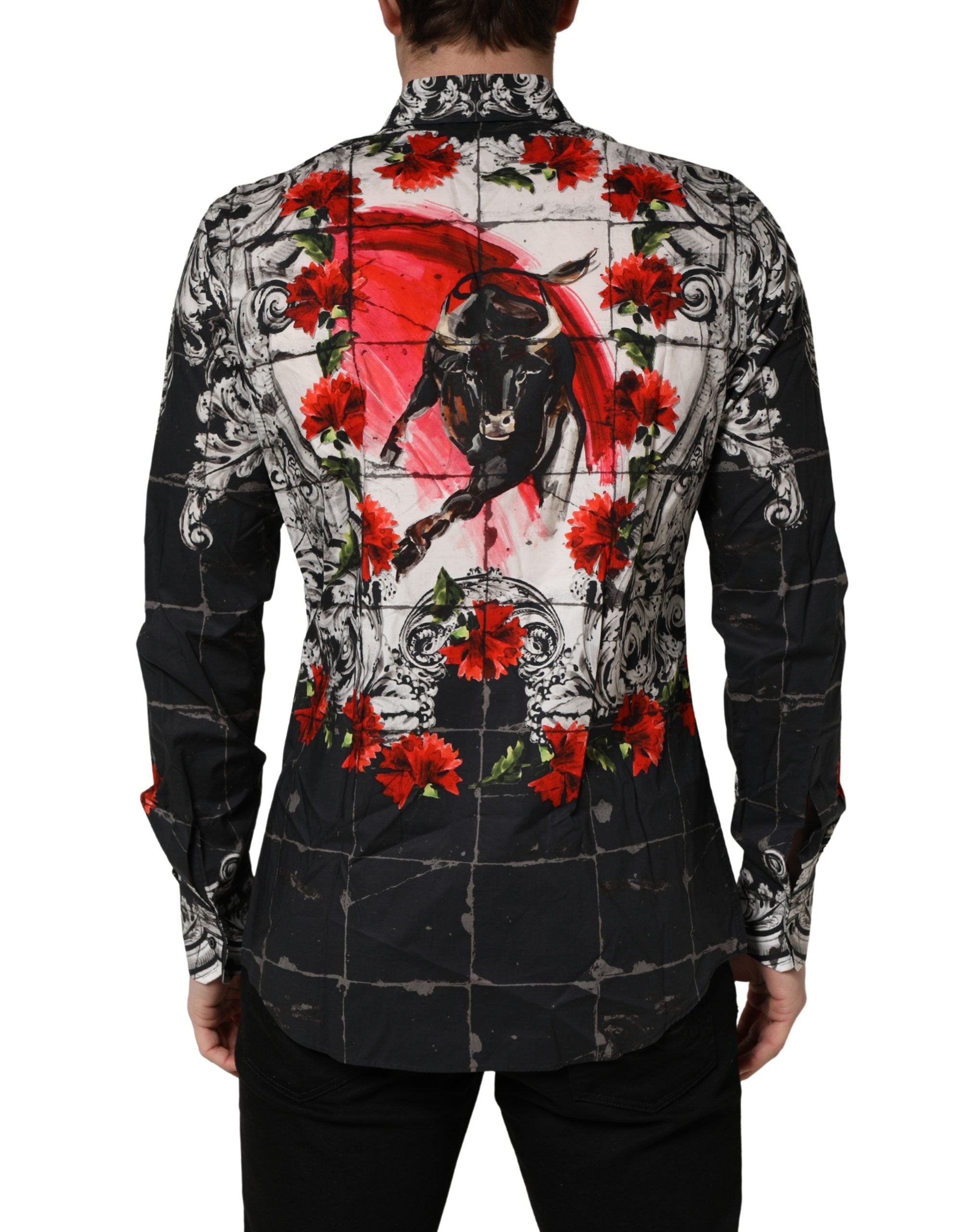Multicolor Floral Bull Collared Men Dress Shirt