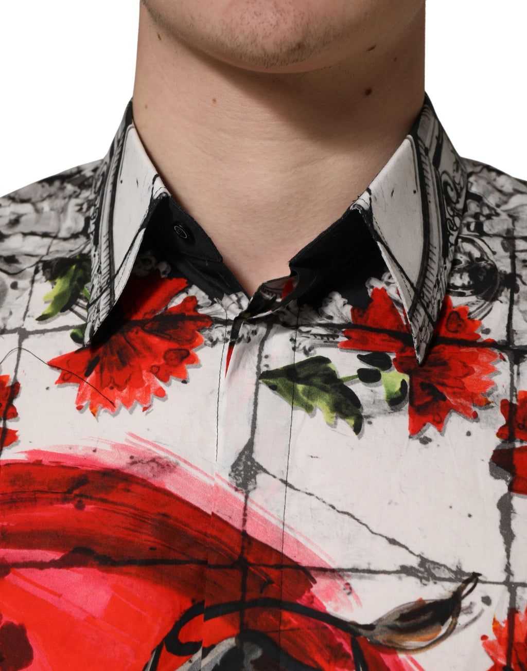 Multicolor Floral Bull Collared Men Dress Shirt