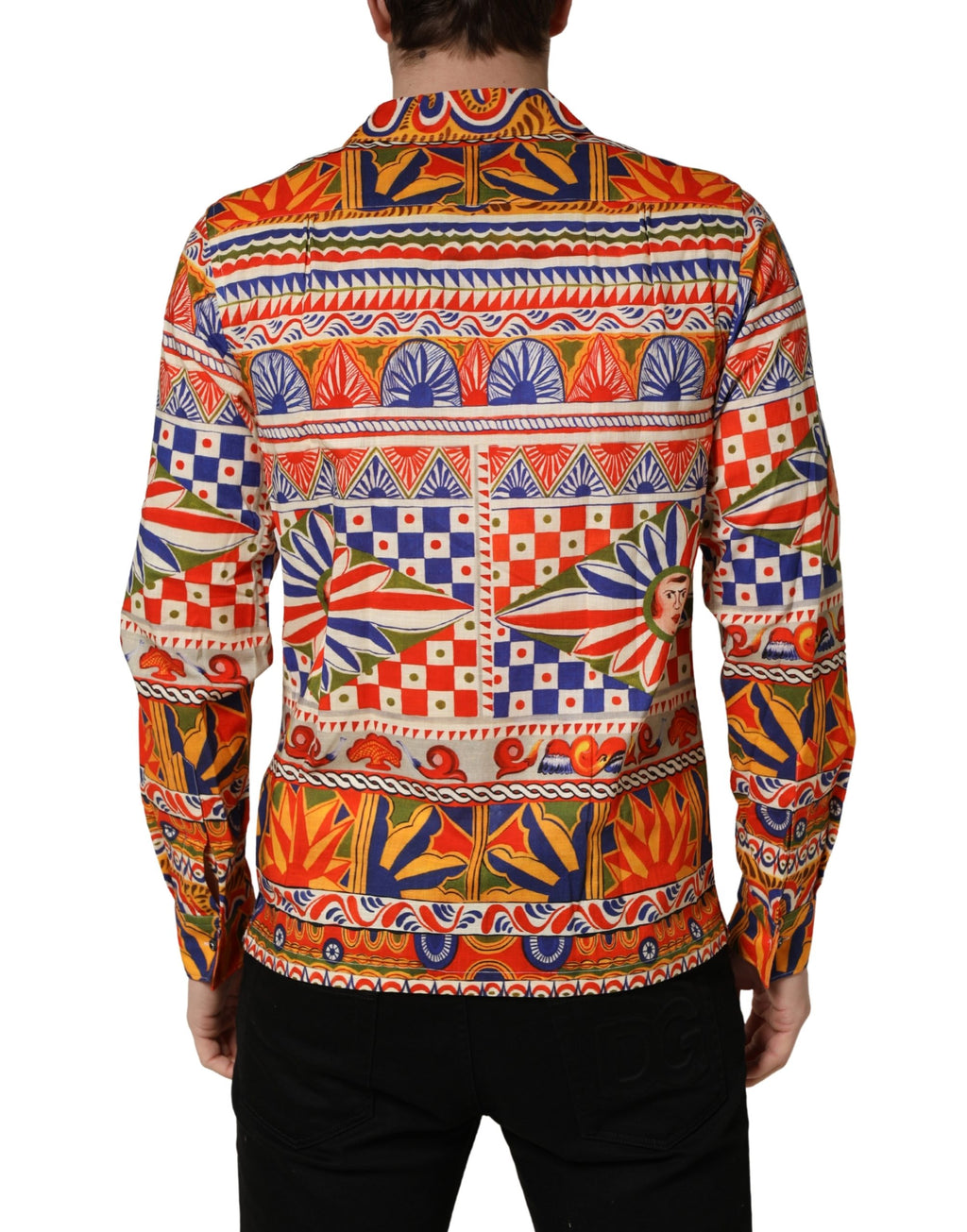 Multicolor Sicilian Carretto Twill Cotton Men Shirt