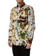 Multicolor Floral Animal Print Collared Shirt