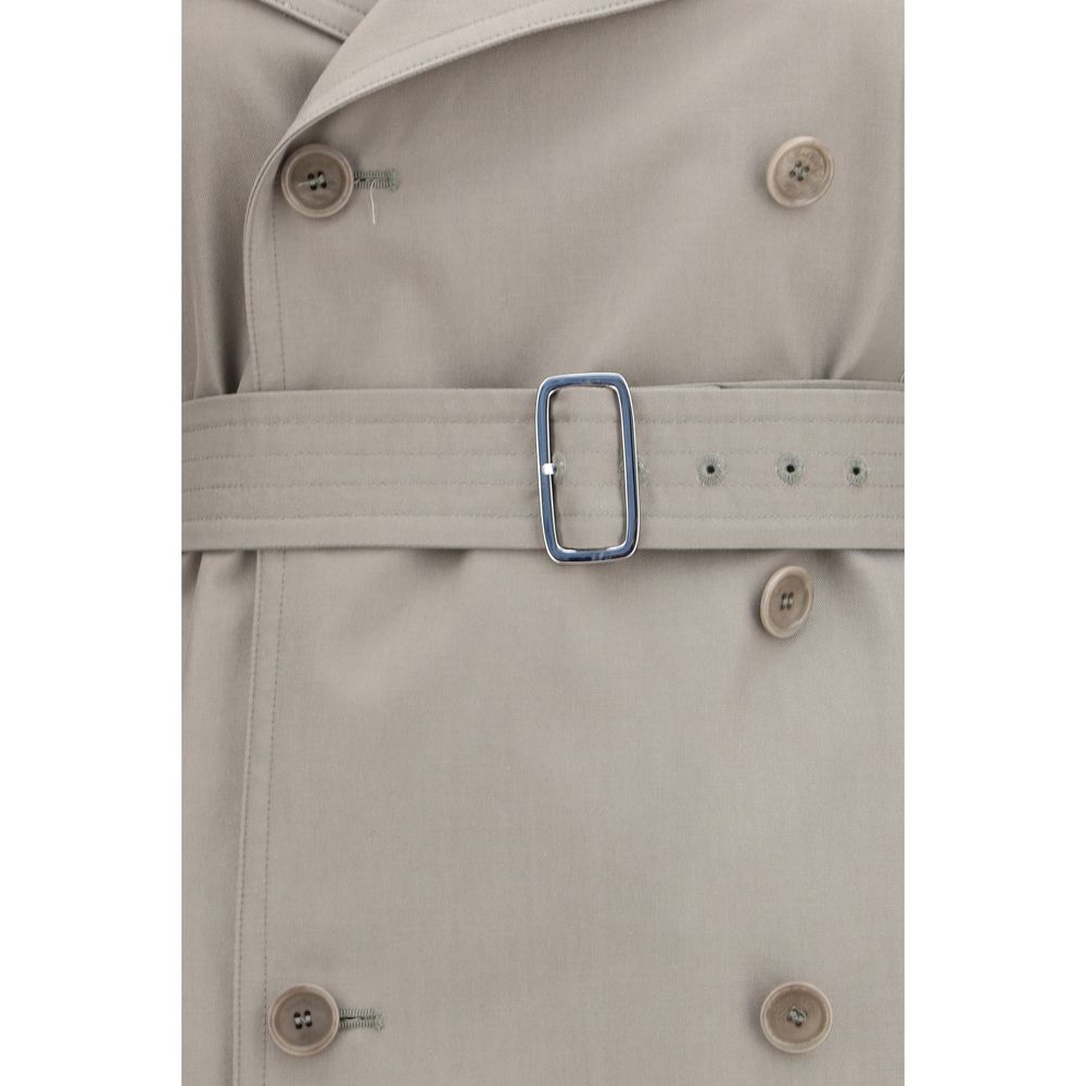 Gray Cotton Trench Coat