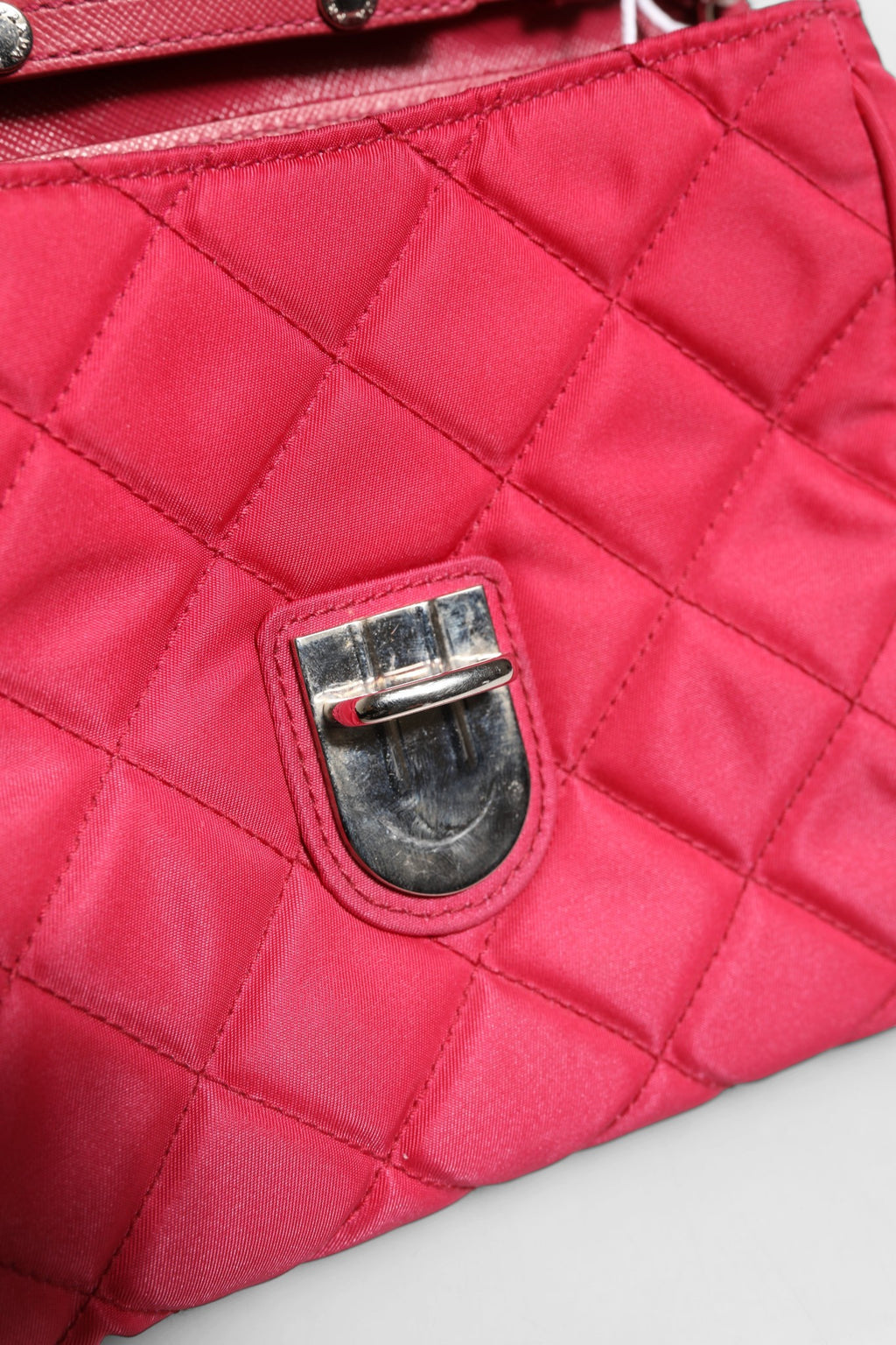 Prada Pink Quilted Tessuto Impuntu Nylon Flap Crossbody Bag