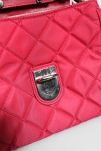 Prada Pink Quilted Tessuto Impuntu Nylon Flap Crossbody Bag