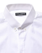 White Cotton Short Sleeves Button Down Shirt