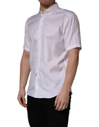 White Cotton Short Sleeves Button Down Shirt