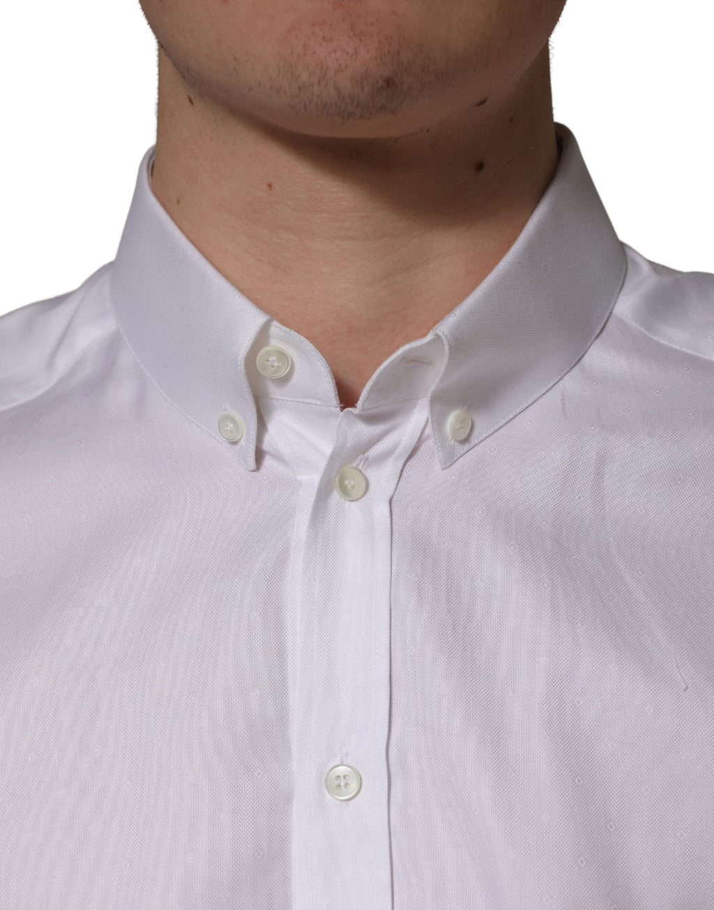 White Cotton Short Sleeves Button Down Shirt