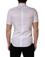 White Cotton Short Sleeves Button Down Shirt