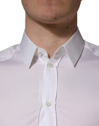 White Cotton Short Sleeves Button Down Shirt