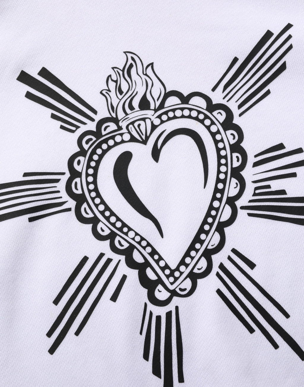 White Sacred Heart Hooded Sweatshirt Sweater
