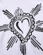 White Sacred Heart Hooded Sweatshirt Sweater