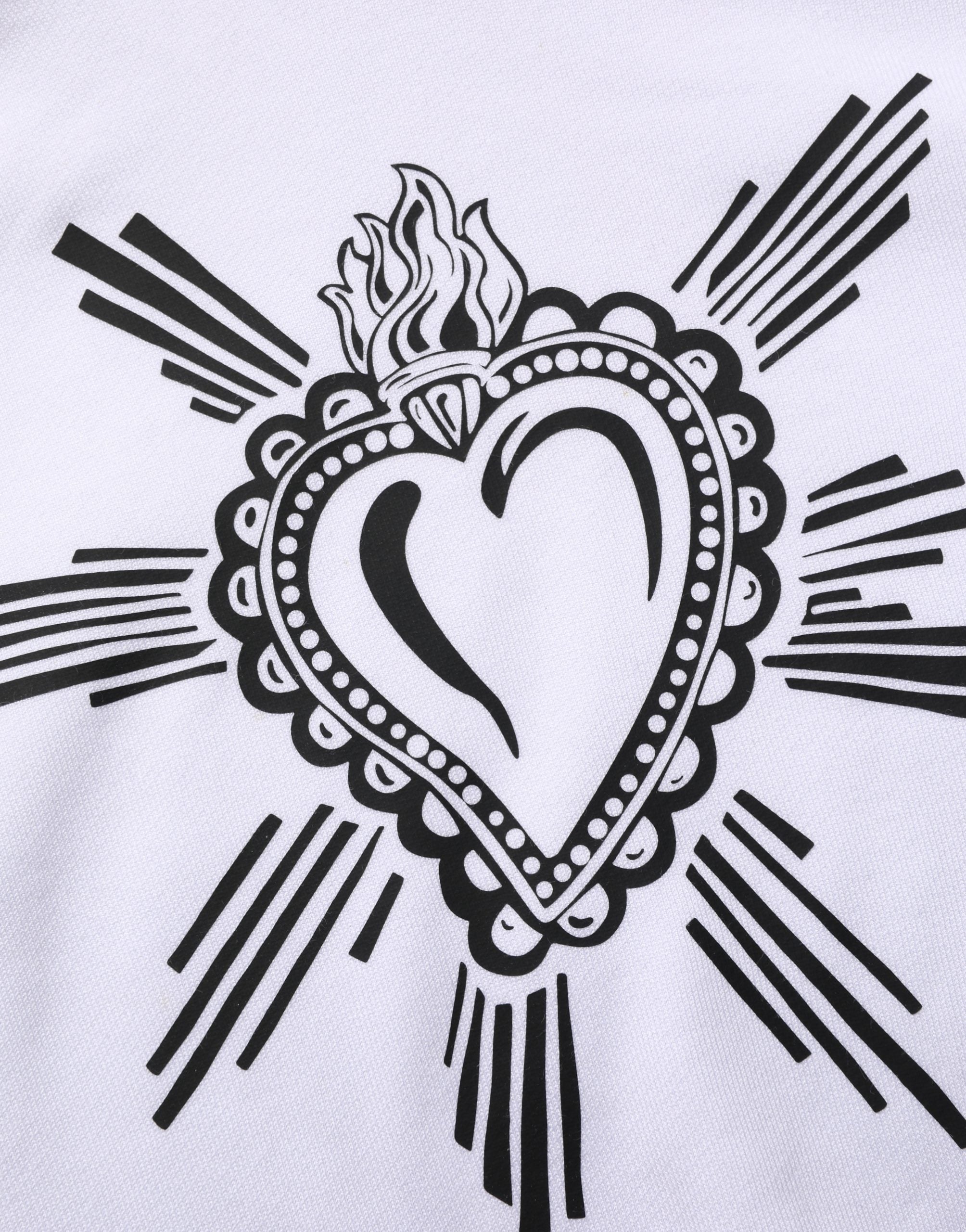 White Sacred Heart Hooded Sweatshirt Sweater