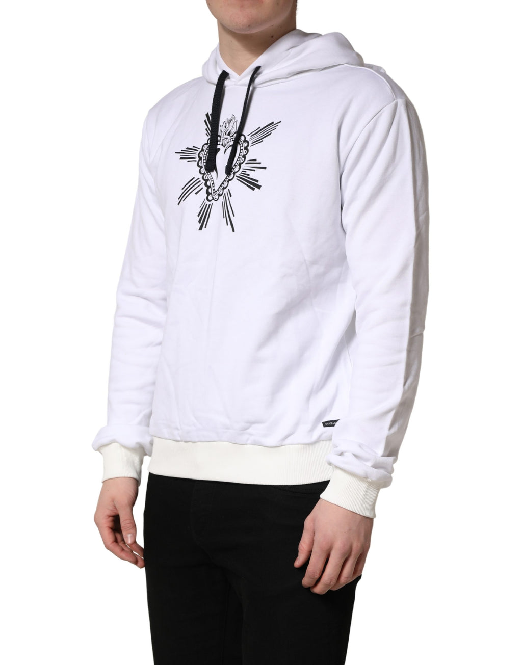 White Sacred Heart Hooded Sweatshirt Sweater