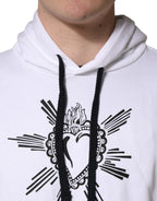 White Sacred Heart Hooded Sweatshirt Sweater