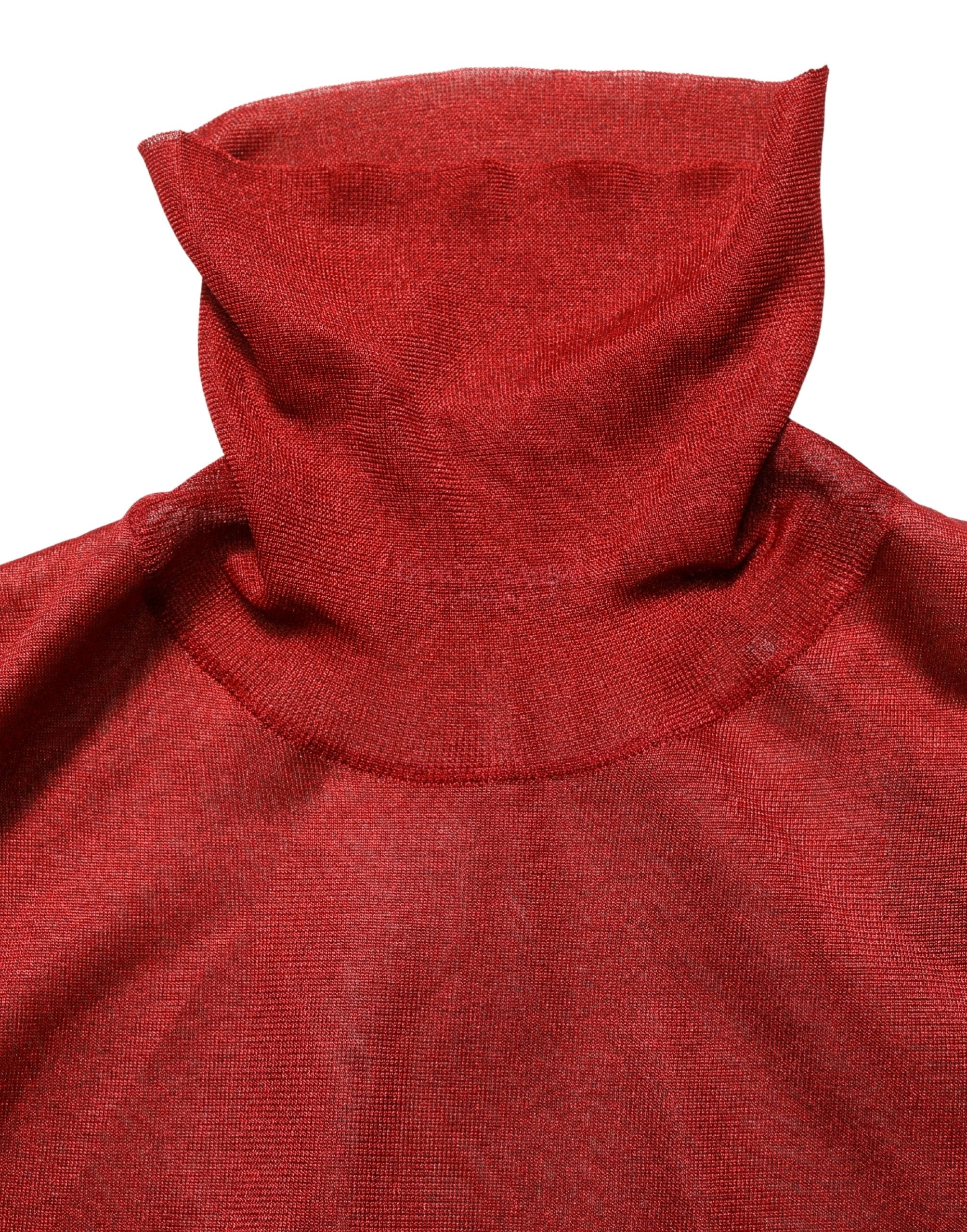 Red Long Sleeve TurtleNeck Pullover Sweater