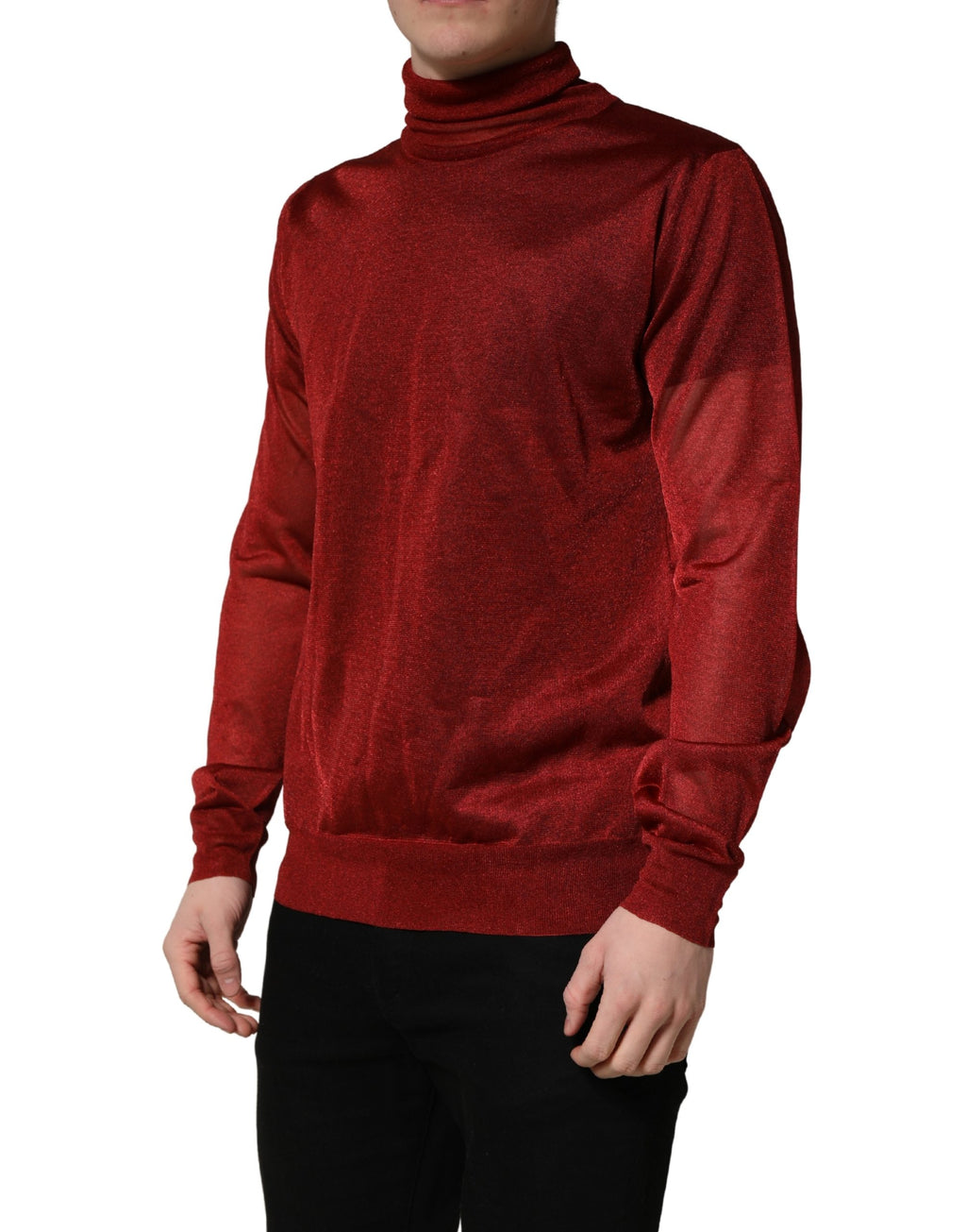 Red Long Sleeve TurtleNeck Pullover Sweater