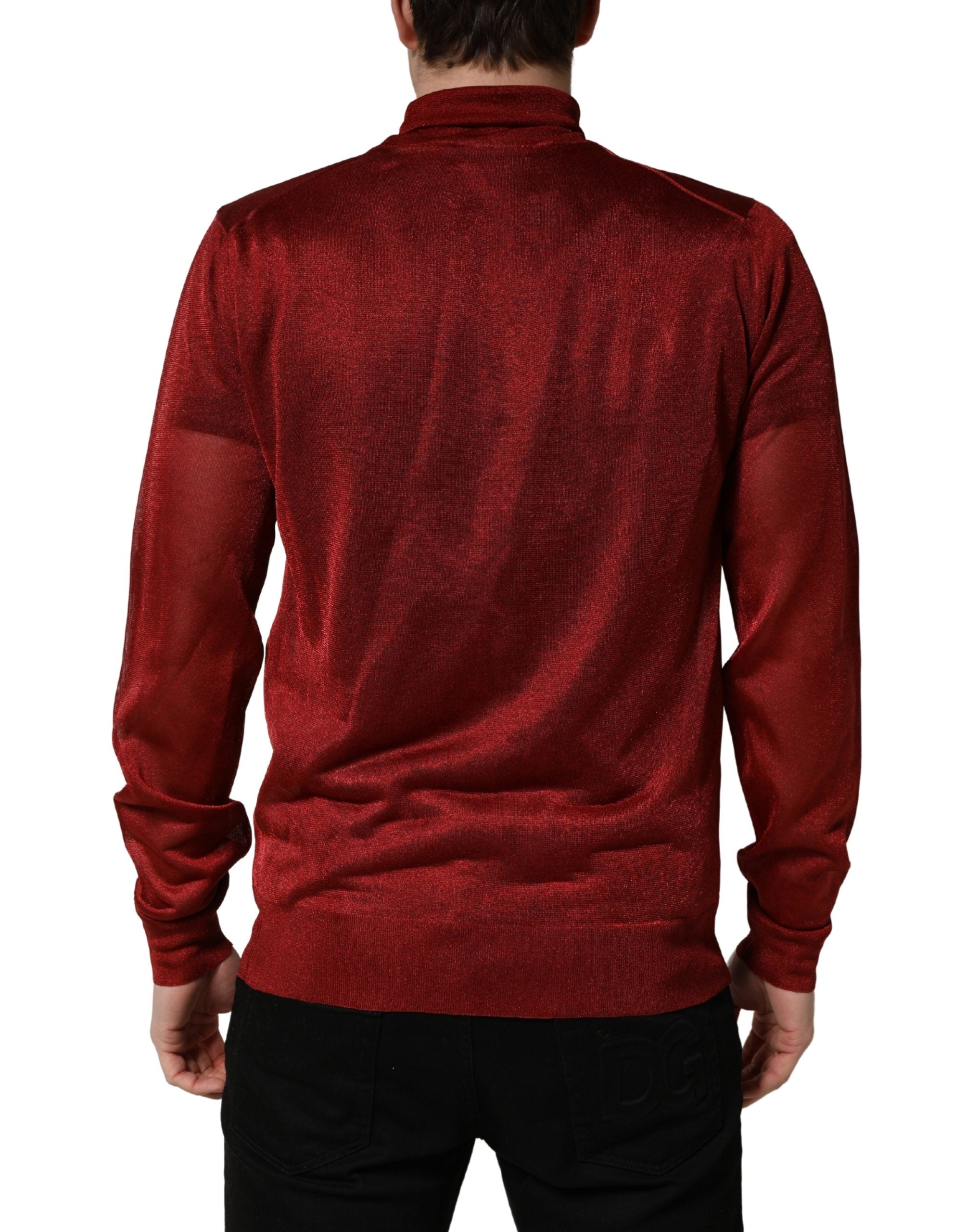 Red Long Sleeve TurtleNeck Pullover Sweater