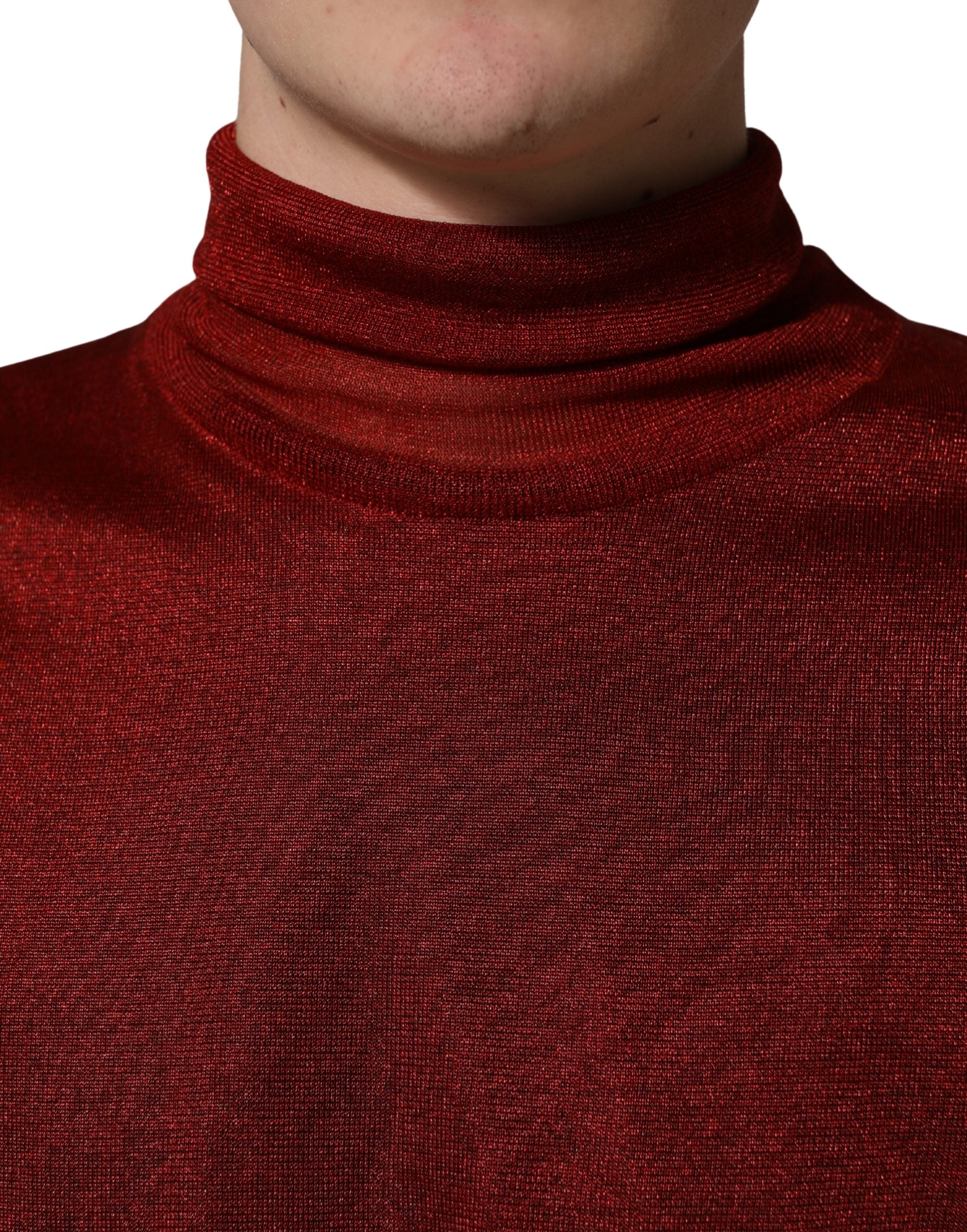 Red Long Sleeve TurtleNeck Pullover Sweater