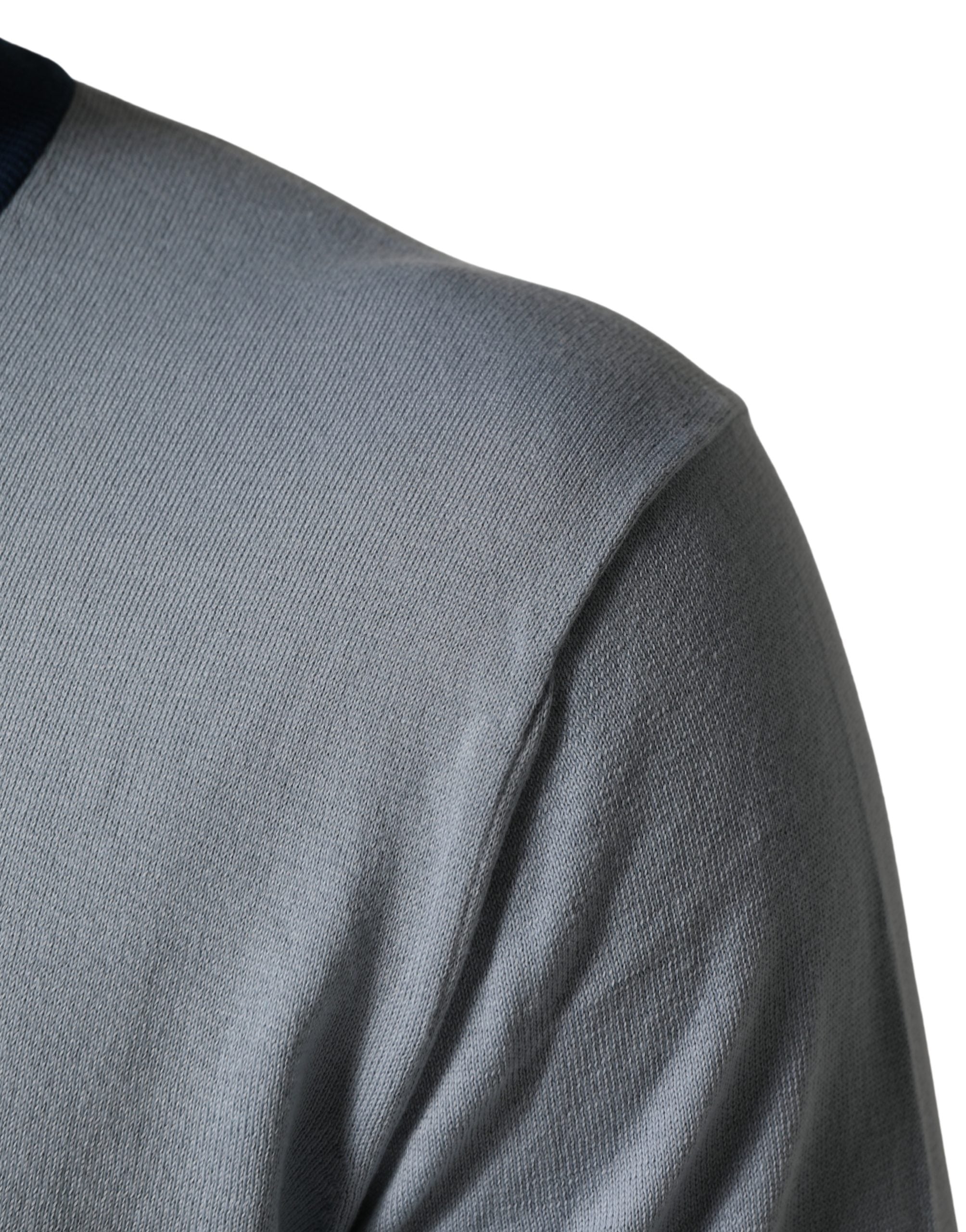 Blue Long Sleeves Crew Neck Pullover Sweater