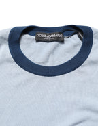 Blue Long Sleeves Crew Neck Pullover Sweater