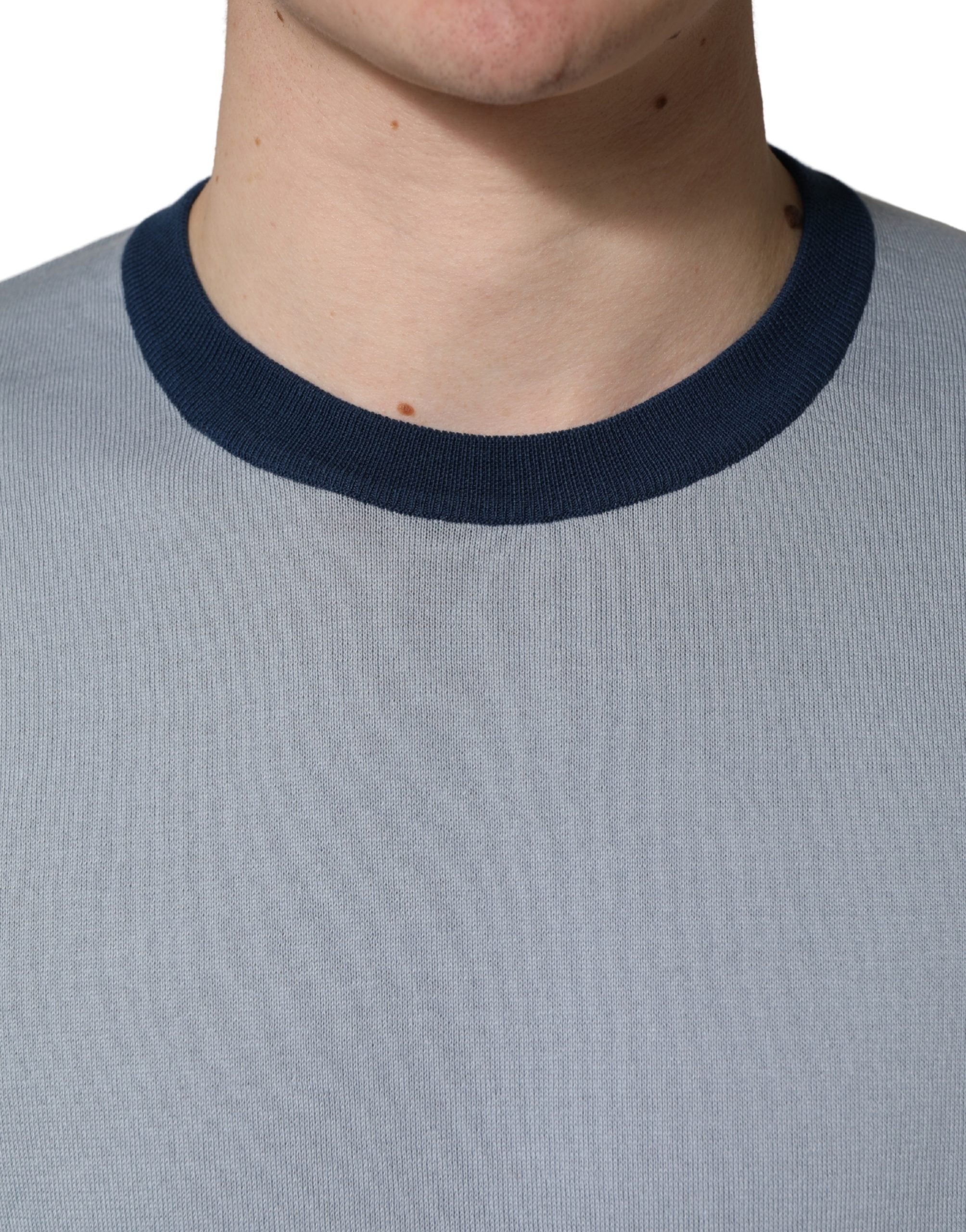 Blue Long Sleeves Crew Neck Pullover Sweater