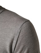 Gray Long Sleeves Crew Neck Pullover Sweater