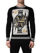 Black King Of Hearts Men Crew Neck Pullover Sweater