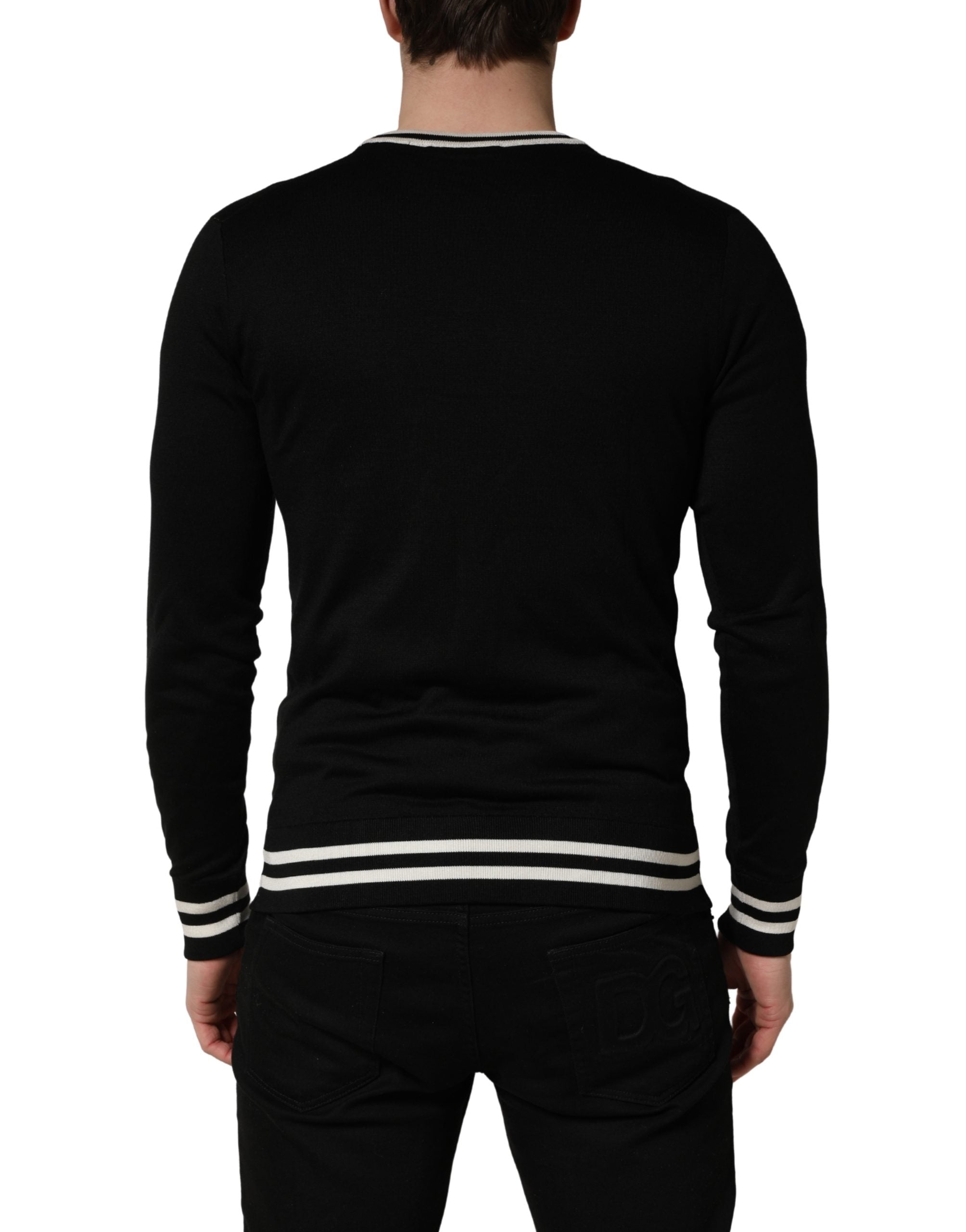 Black King Of Hearts Men Crew Neck Pullover Sweater