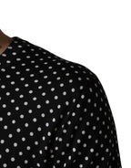 Black Polka Dot Crew Neck Pullover Sweater