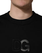Black Cotton DG Men CrewNeck Pullover Sweater