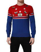 Multicolor Wool Butterfly Star Men Crew Neck Sweater