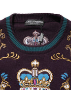 Bordeaux Cashmere Crown Embroidered Sweater