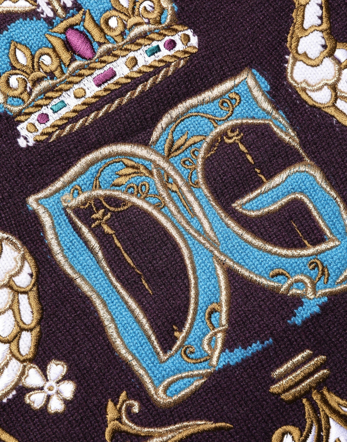 Bordeaux Cashmere Crown Embroidered Sweater