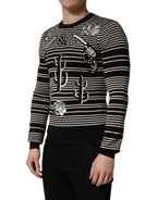 Multicolor Cashmere Striped CrewNeck Sweater