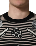 Multicolor Cashmere Striped CrewNeck Sweater