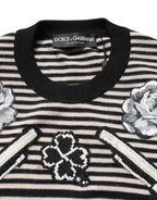 Multicolor Cashmere Striped CrewNeck Sweater