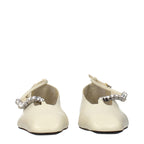 Beige Leather Ballet Flats