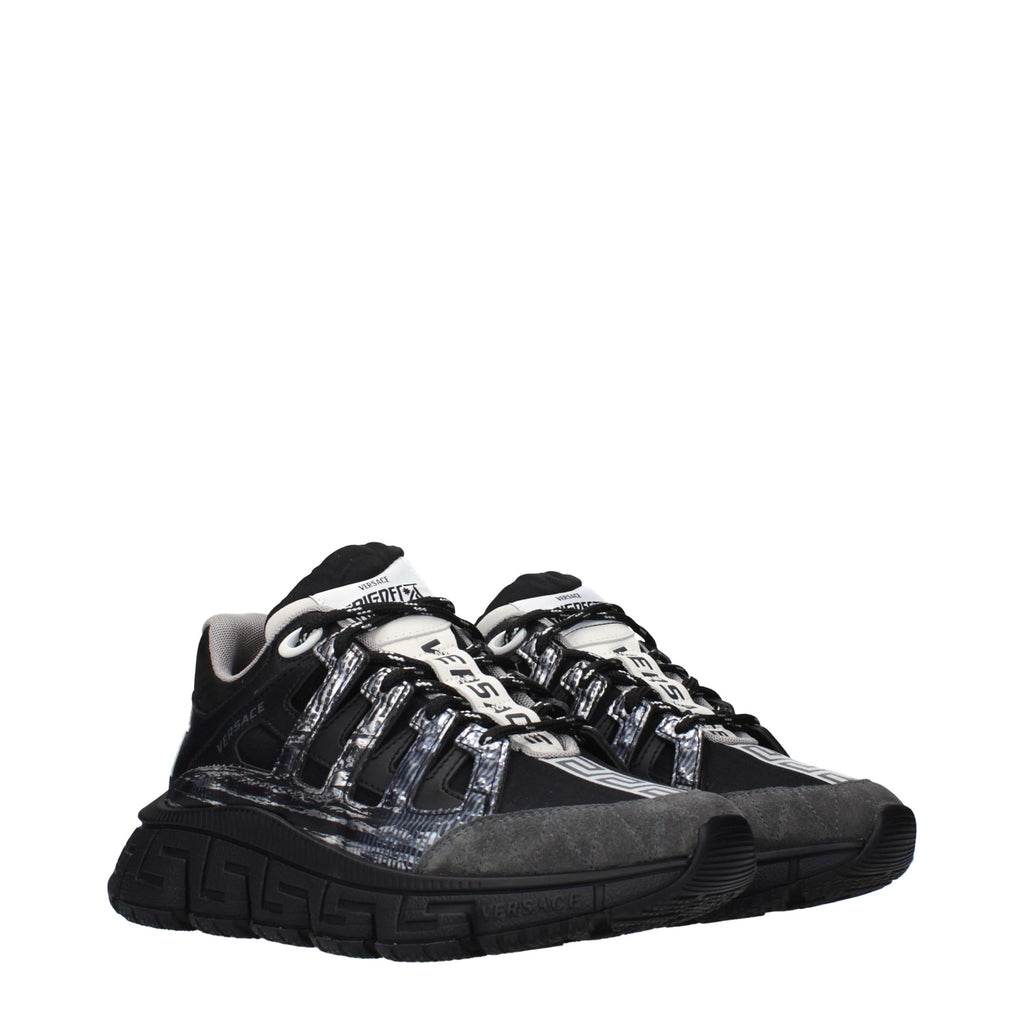 Black Fabric Athletic Sneakers