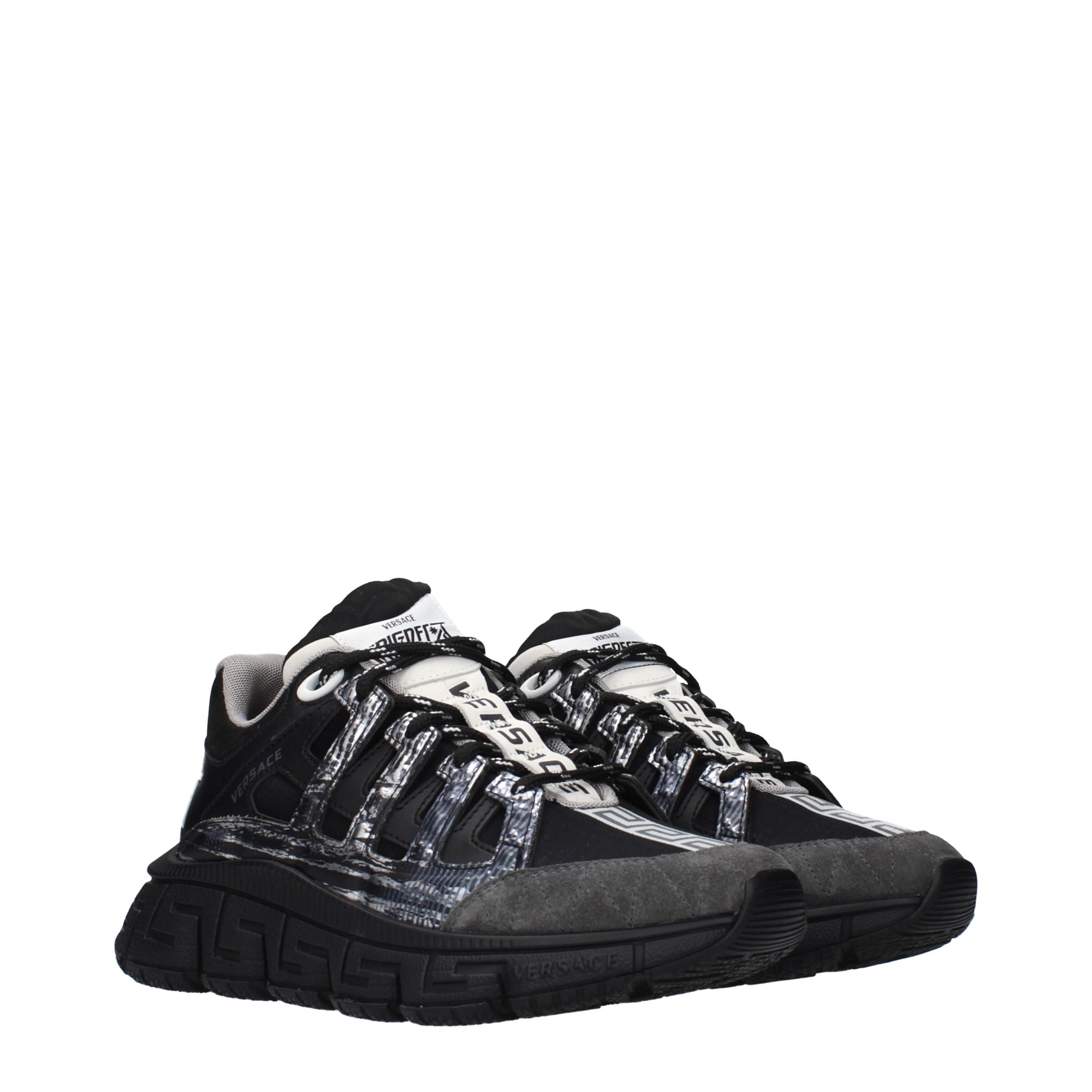 Black Fabric Athletic Sneakers