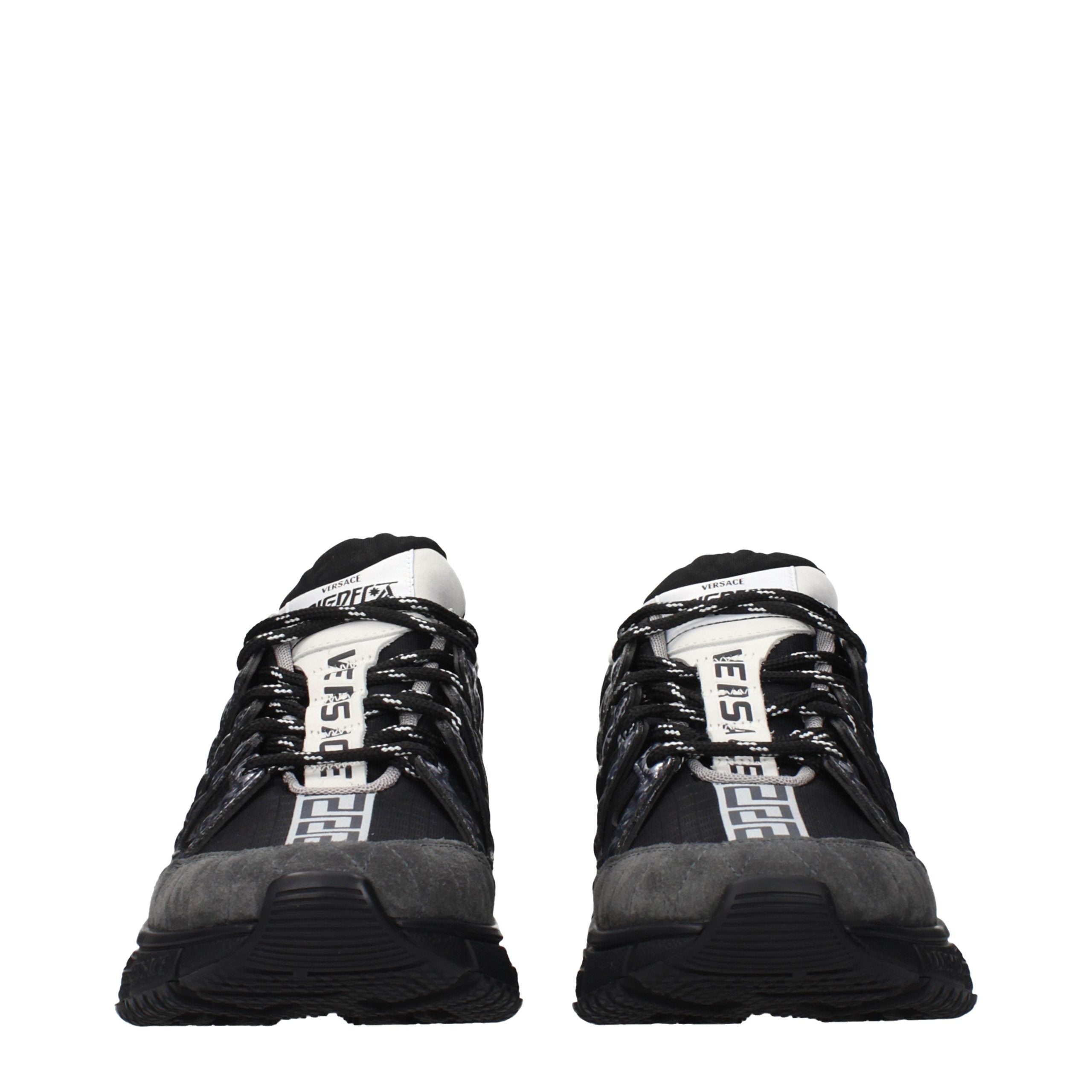Black Fabric Athletic Sneakers