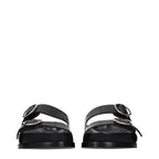 Black Leather Slippers