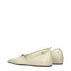 Beige Leather Ballet Flats