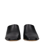 Black Leather Slippers