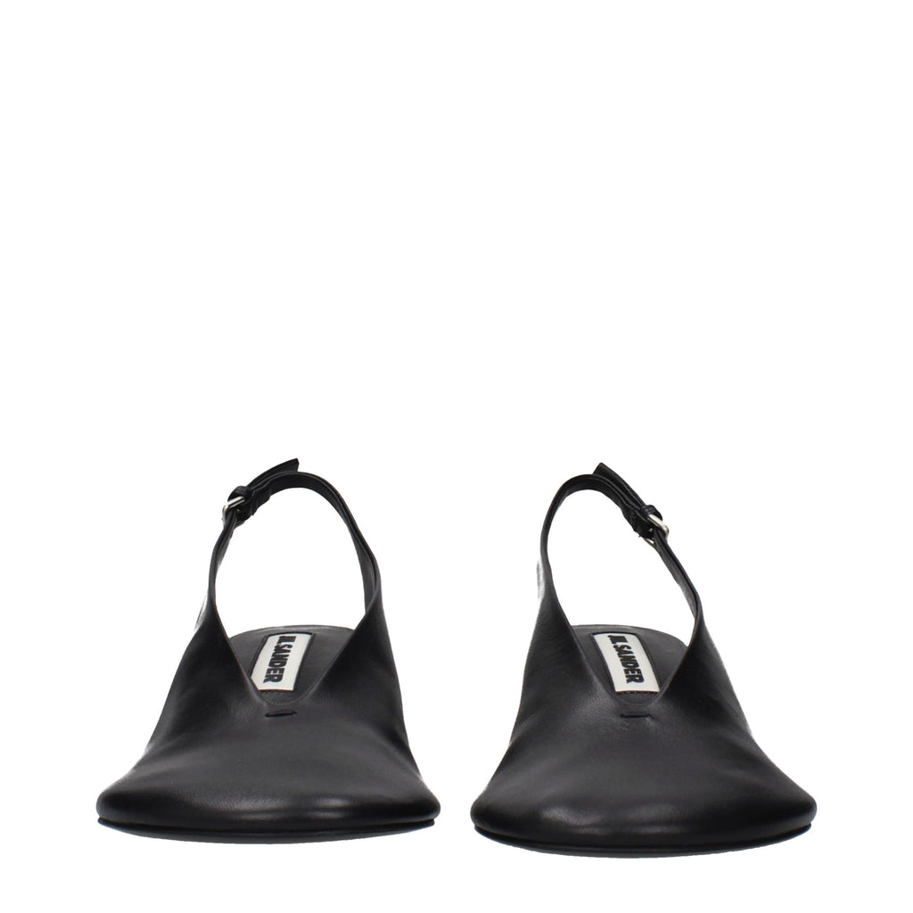 Black Leather High Heel Pumps