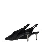 Black Leather High Heel Pumps