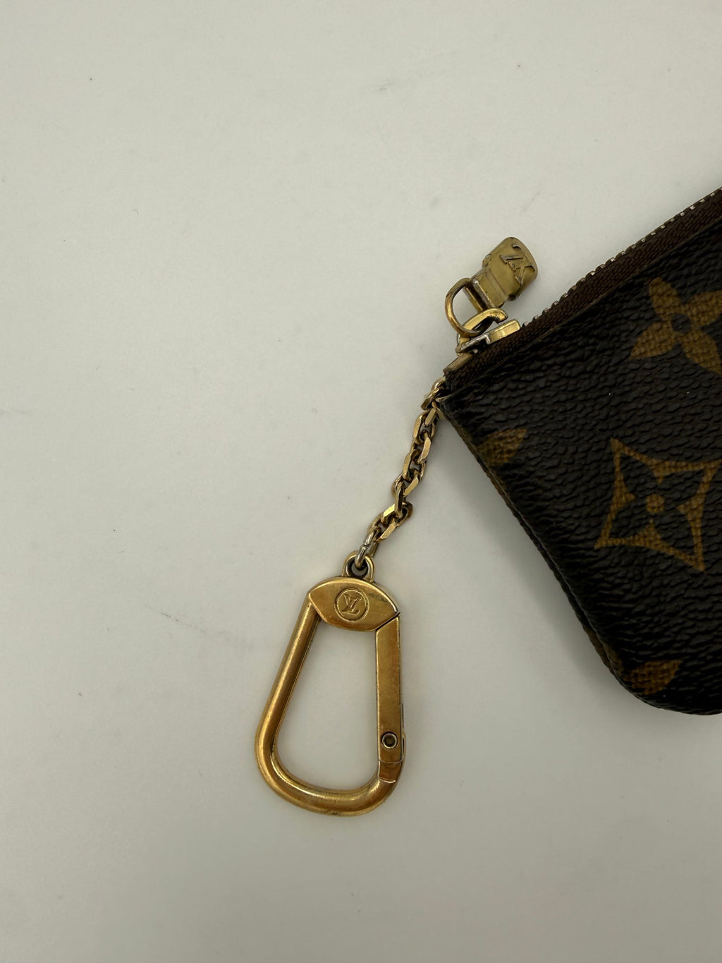 LOUIS VUITTON Monogram Coin Purse Card Holder with Chain