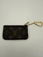 LOUIS VUITTON Monogram Coin Purse Card Holder with Chain